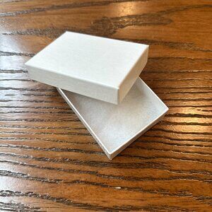 10 Set  White Embossed Swirl Jewelry Boxes Fiber fill included  3x2.25x1"